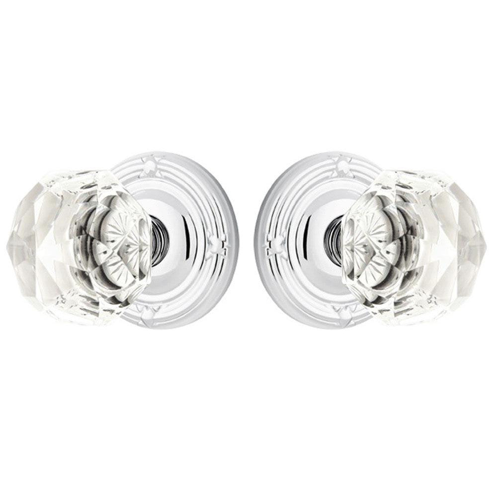 EMTEK Diamond Crystal Door Knob Set With Ribbon & Reed Rosette