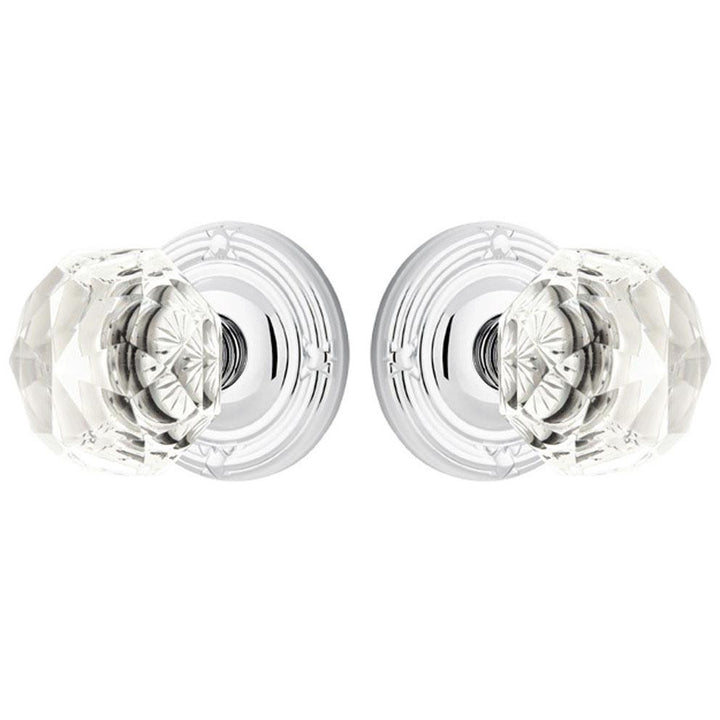 EMTEK Diamond Crystal Door Knob Set With Ribbon & Reed Rosette