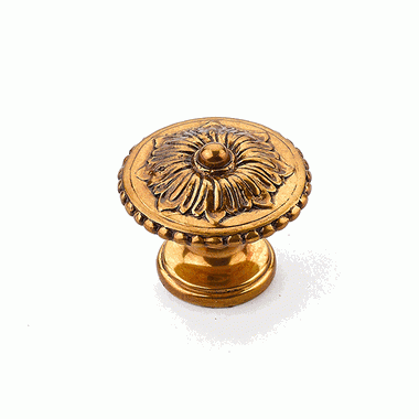 1 1/4 Inch Symphony Elegance Sonata Round Cabinet Knob (Paris Brass Finish) SCHAUB