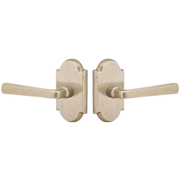 Sandcast Cimarron Lever With Arched Rosette EMTEK