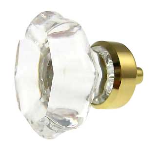 1 3/8 Inch Crystal Clear Octagon Old Town Cabinet and Furniture Knob COPPER MOUNTAIN HARDWARE
