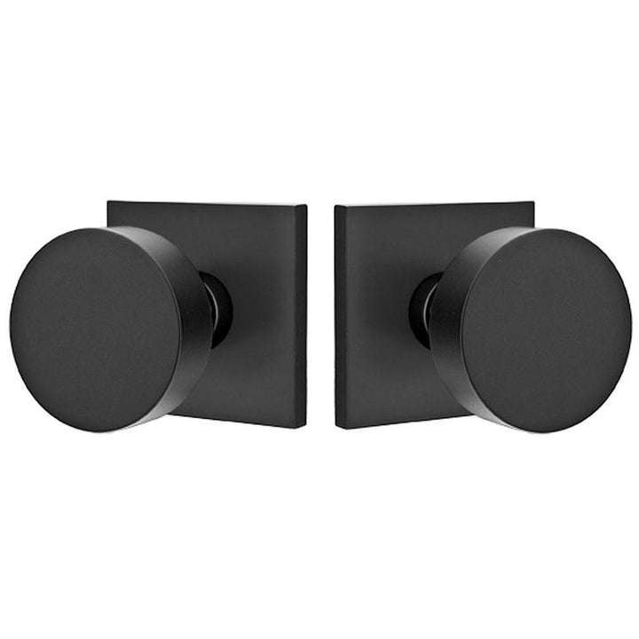 EMTEK Emtek Solid Brass Round Door Knob Set With Square Rosette