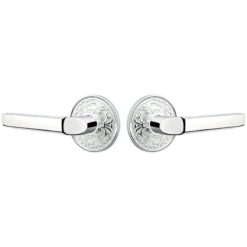 Solid Brass Milano Lever With Lancaster Rosette EMTEK