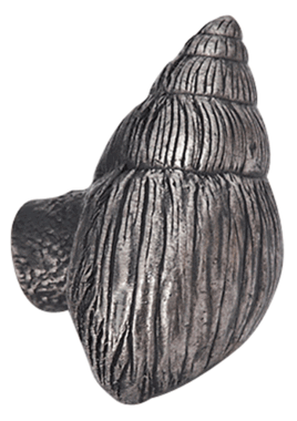 1 5/8 Inch Ocean Seaside Nautical Solid Pewter Twisting Conch Seashell Cabinet & Furniture Knob