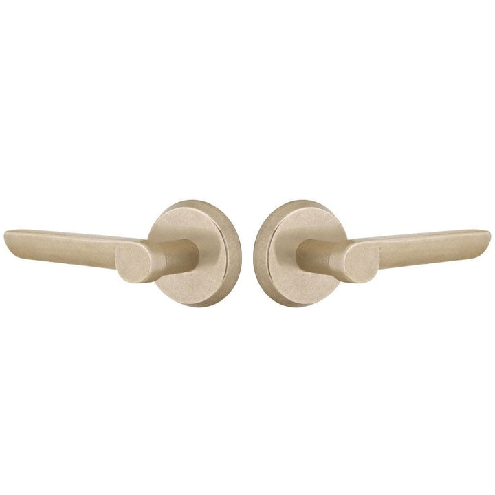 Solid Brass Sandcast Aurora Lever With Disk Rosette EMTEK