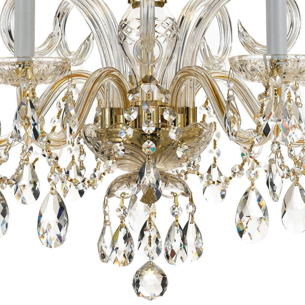 Crystorama Crystorama Traditional Crystal 5 Light Hand Cut Crystal Polished Brass Chandelier