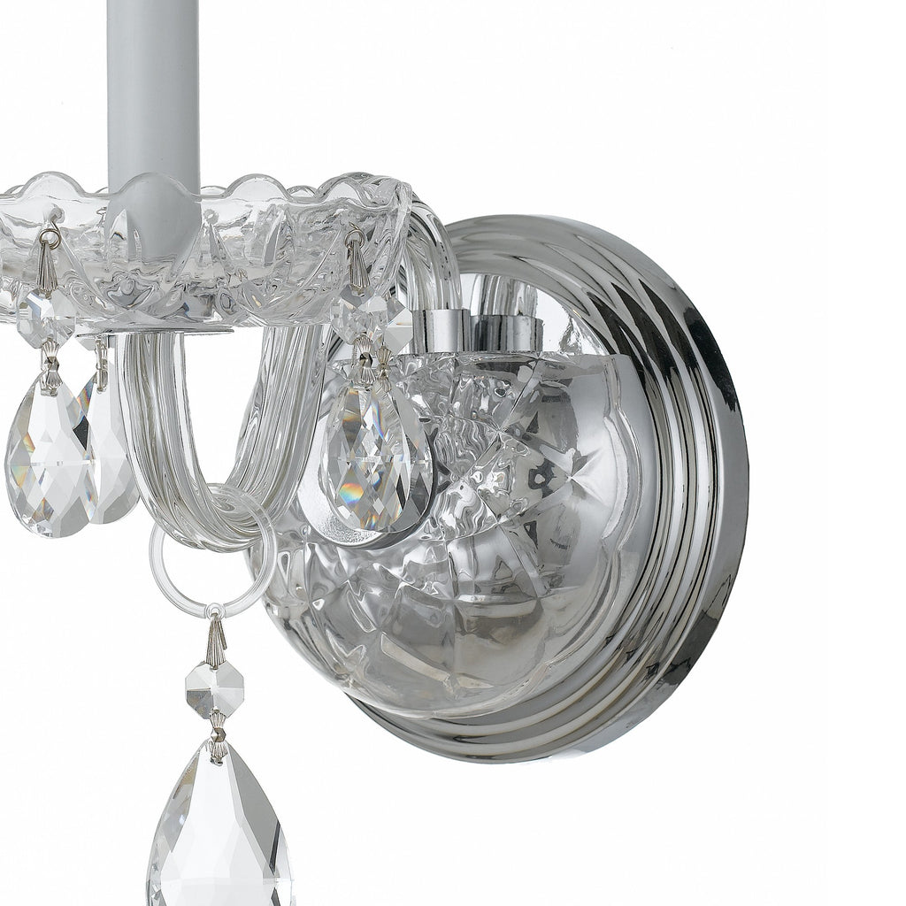 Crystorama Crystorama Traditional Crystal 1 Light Hand Cut Crystal Polished Chrome Sconce
