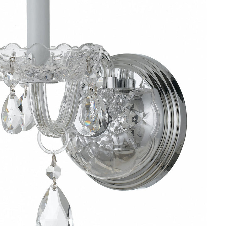 Crystorama Crystorama Traditional Crystal 1 Light Hand Cut Crystal Polished Chrome Sconce