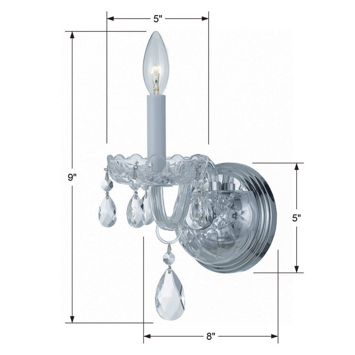 Crystorama Crystorama Traditional Crystal 1 Light Hand Cut Crystal Polished Chrome Sconce