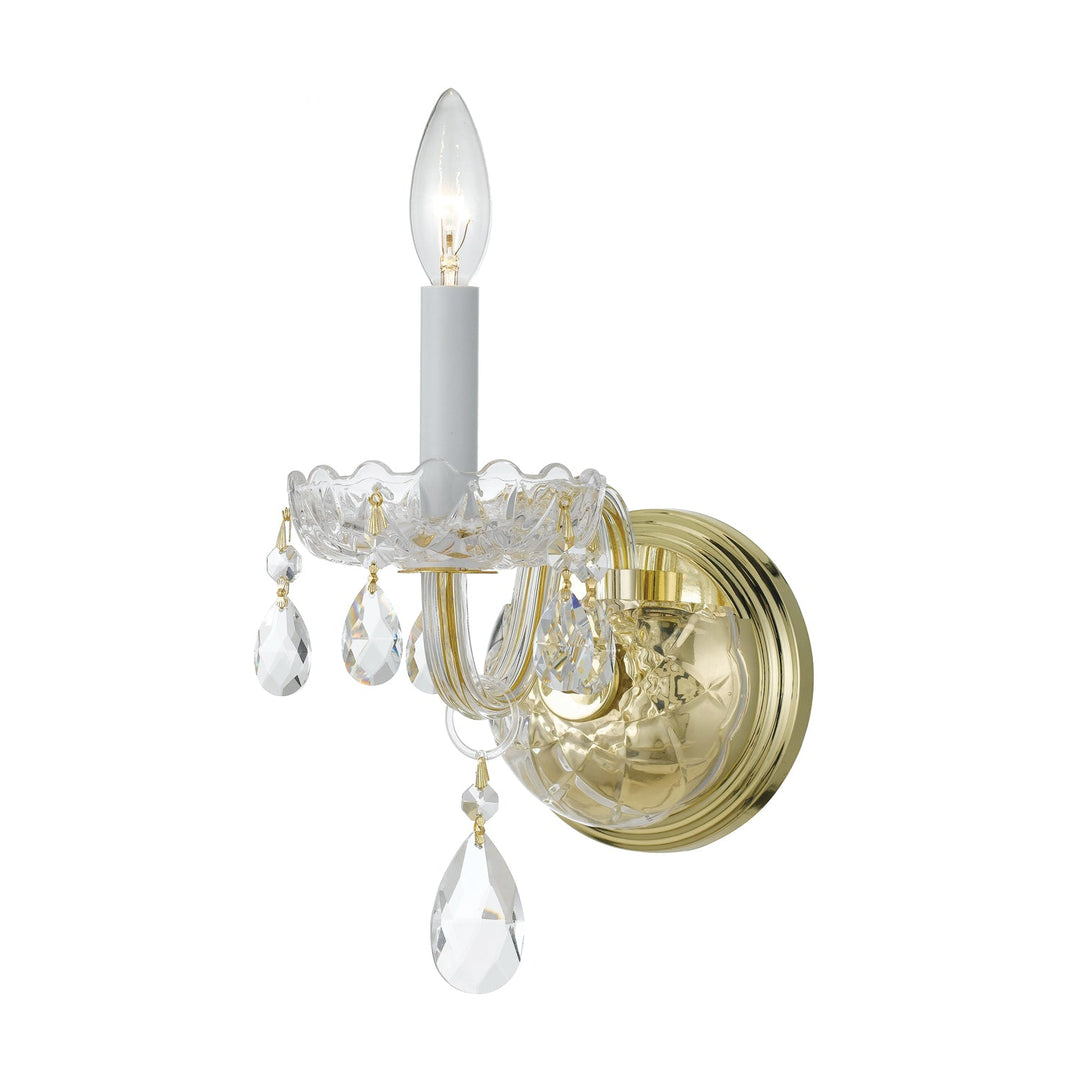 Crystorama Crystorama Traditional Crystal 1 Light Spectra Crystal Polished Brass Sconce
