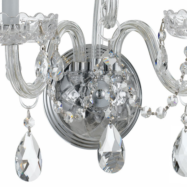 Crystorama Crystorama Traditional Crystal 2 Light Hand Cut Crystal Polished Chrome Sconce