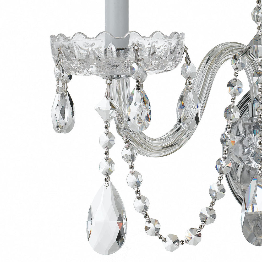 Crystorama Crystorama Traditional Crystal 3 Light Hand Cut Crystal Polished Chrome Sconce