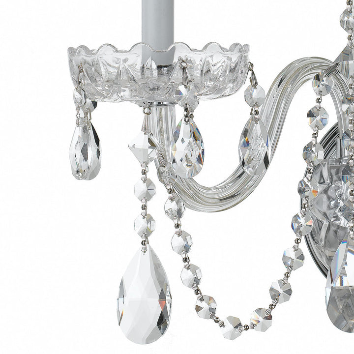 Crystorama Crystorama Traditional Crystal 3 Light Hand Cut Crystal Polished Chrome Sconce