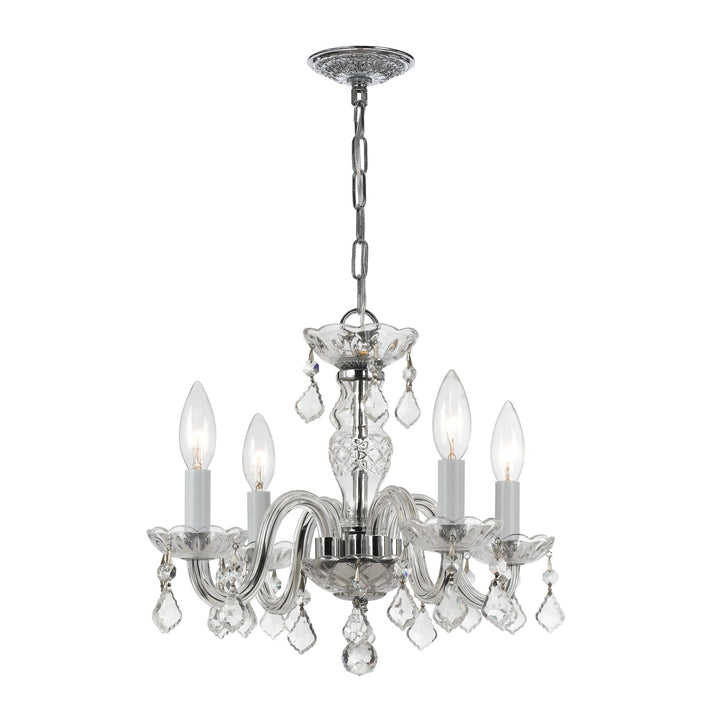 Crystorama Crystorama Traditional Crystal 4 Light Swarovski Strass Crystal Polished Chrome Mini Chandelier