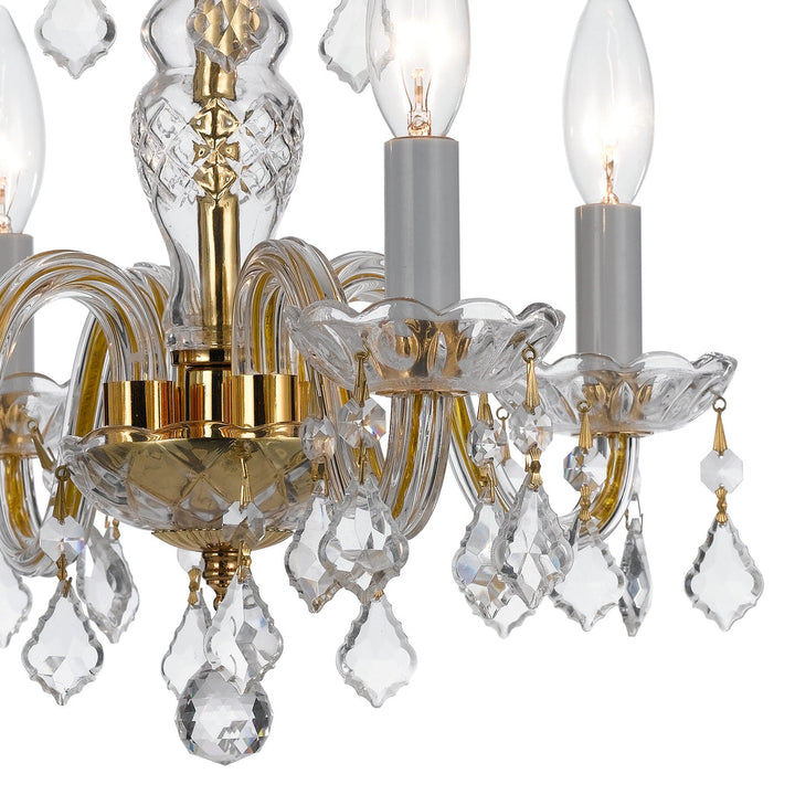 Crystorama Crystorama Traditional Crystal 4 Light Hand Cut Crystal Polished Brass Mini Chandelier