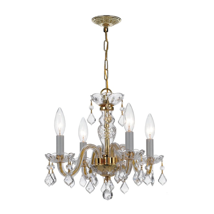 Crystorama Crystorama Traditional Crystal 4 Light Swarovski Strass Crystal Polished Brass Mini Chandelier