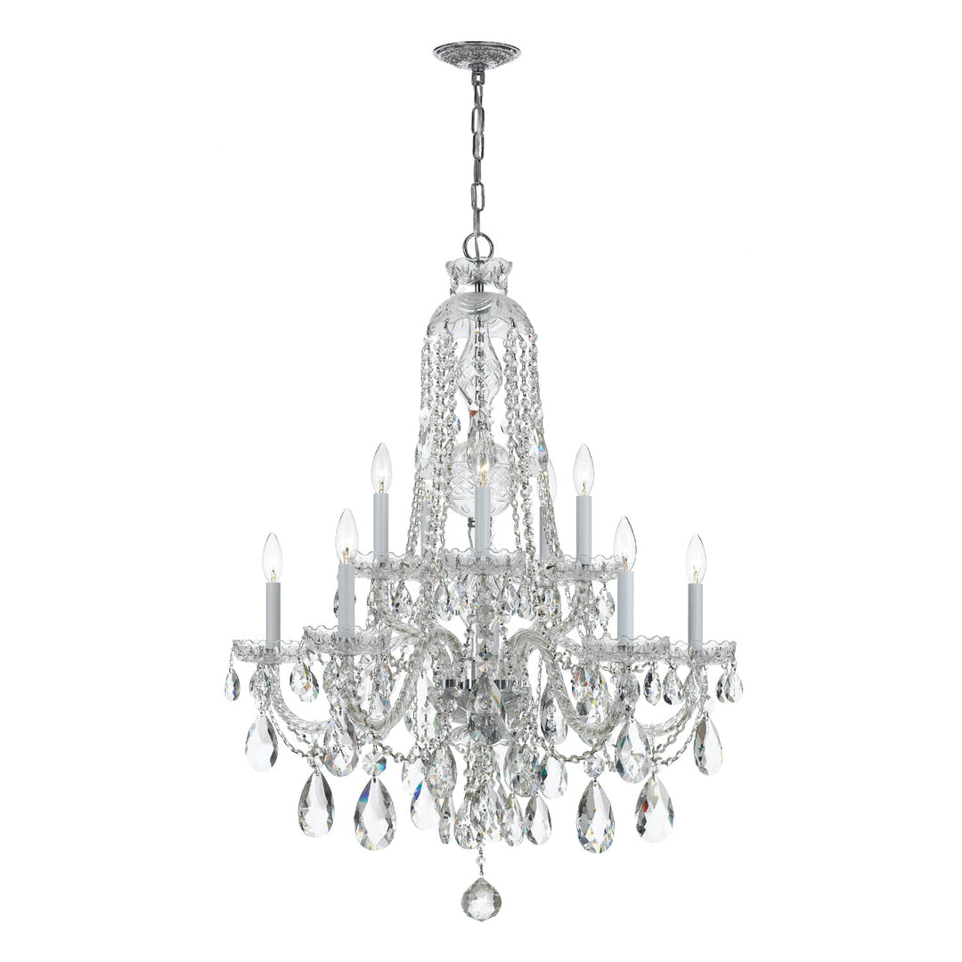 Crystorama Crystorama Traditional Crystal 10 Light Hand Cut Crystal Polished Chrome Chandelier