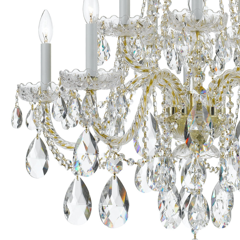Crystorama Crystorama Traditional Crystal 10 Light Spectra Crystal Polished Brass Chandelier