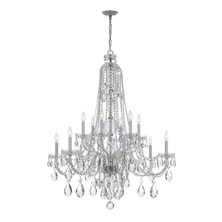 Crystorama Crystorama Traditional Crystal 12 Light Hand Cut Crystal Polished Chrome Chandelier