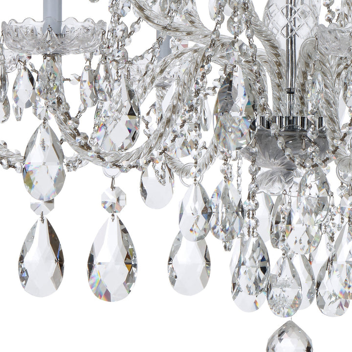 Crystorama Crystorama Traditional Crystal 12 Light Hand Cut Crystal Polished Chrome Chandelier