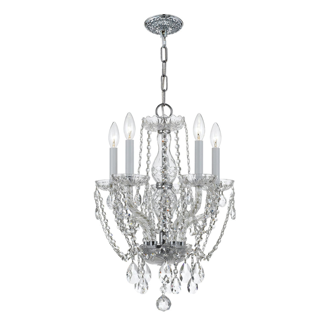 Crystorama Crystorama Traditional Crystal 5 Light Hand Cut Crystal Polished Chrome Mini Chandelier