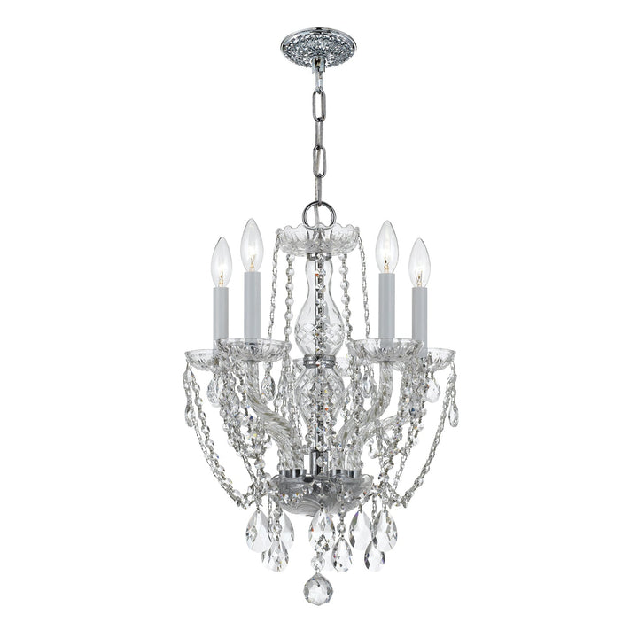 Crystorama Crystorama Traditional Crystal 5 Light Hand Cut Crystal Polished Chrome Mini Chandelier