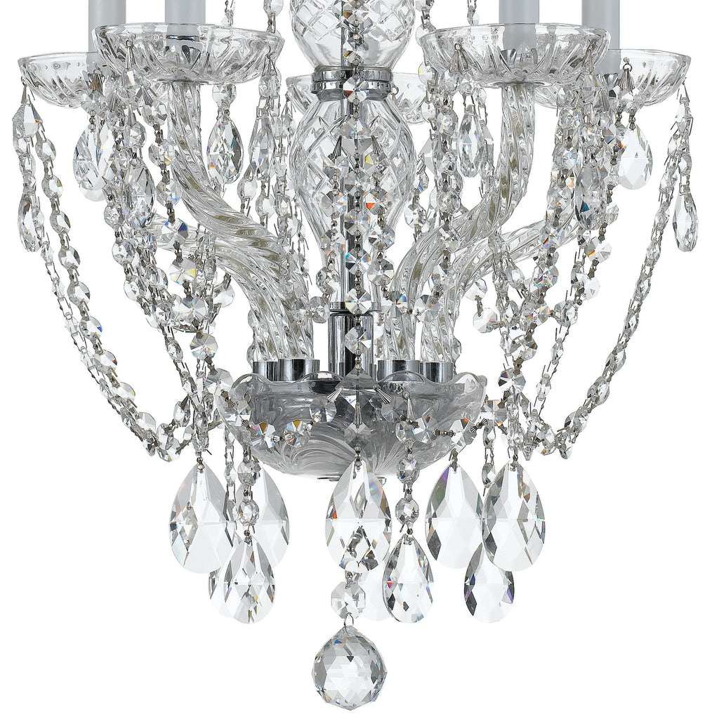 Crystorama Crystorama Traditional Crystal 5 Light Hand Cut Crystal Polished Chrome Mini Chandelier