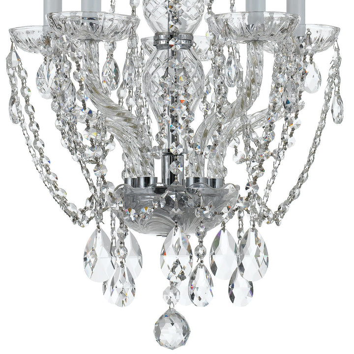 Crystorama Crystorama Traditional Crystal 5 Light Hand Cut Crystal Polished Chrome Mini Chandelier