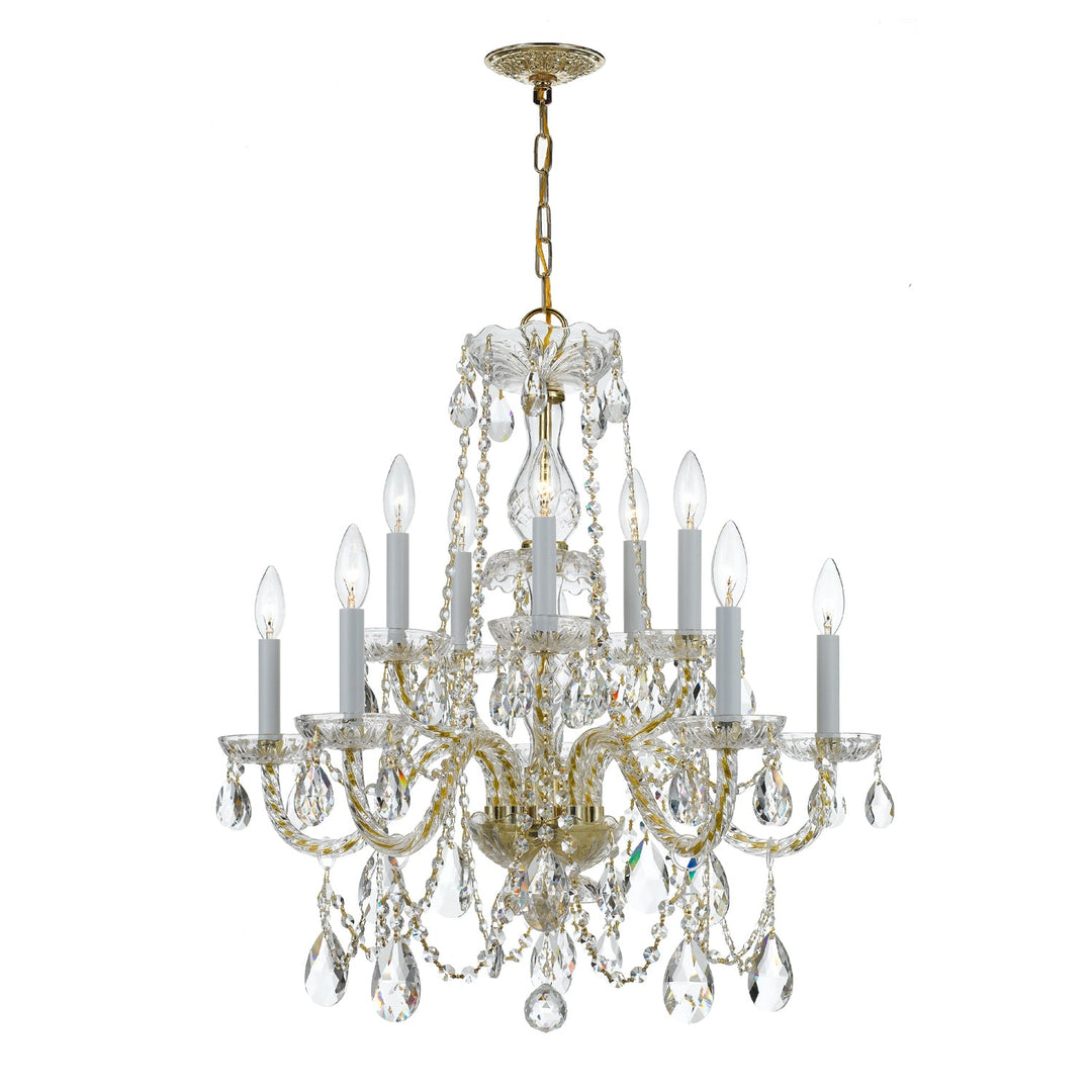 Crystorama Crystorama Traditional Crystal 10 Light Spectra Crystal Polished Brass Chandelier