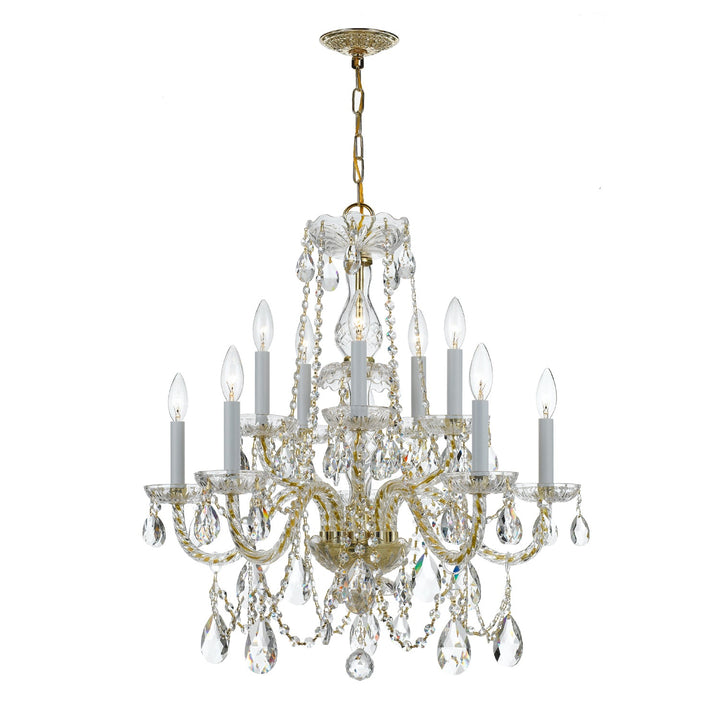 Crystorama Crystorama Traditional Crystal 10 Light Spectra Crystal Polished Brass Chandelier