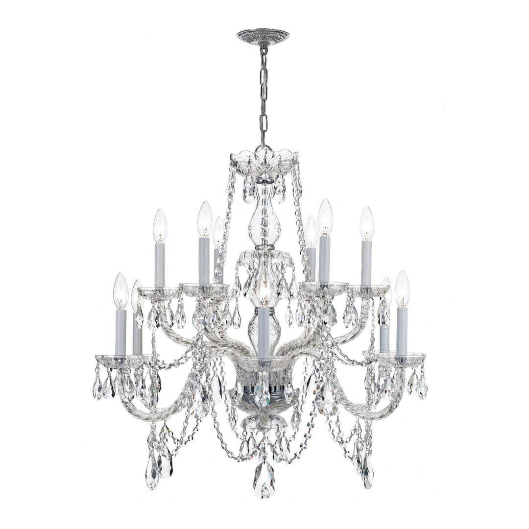 Crystorama Crystorama Traditional Crystal 12 Light Hand Cut Crystal Polished Chrome Chandelier
