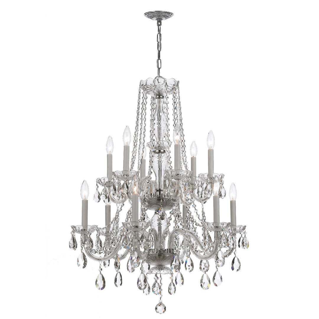 Crystorama Crystorama Traditional Crystal 12 Light Hand Cut Crystal Polished Chrome Chandelier