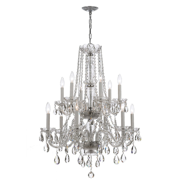 Crystorama Crystorama Traditional Crystal 12 Light Swarovski Strass Crystal Polished Chrome Chandelier