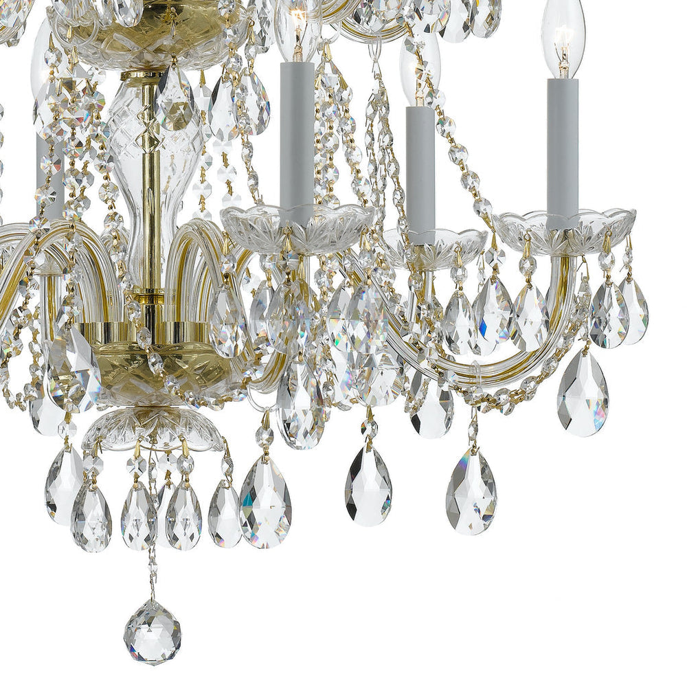 Crystorama Crystorama Traditional Crystal 12 Light Hand Cut Crystal Polished Brass Chandelier