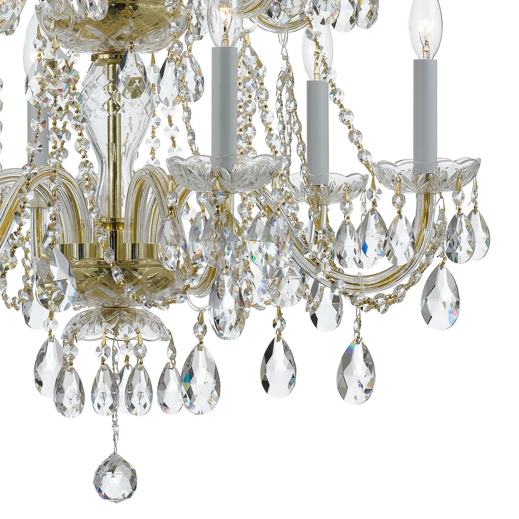 Crystorama Crystorama Traditional Crystal 12 Light Hand Cut Crystal Polished Brass Chandelier