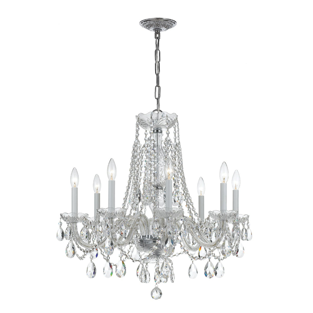 Crystorama Crystorama Traditional Crystal 8 Light Hand Cut Crystal Polished Chrome Chandelier