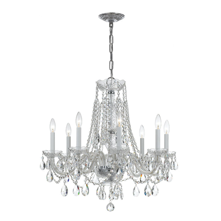 Crystorama Crystorama Traditional Crystal 8 Light Hand Cut Crystal Polished Chrome Chandelier