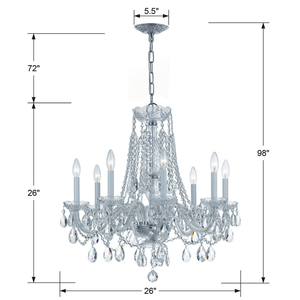 Crystorama Crystorama Traditional Crystal 8 Light Spectra Crystal Polished Chrome Chandelier