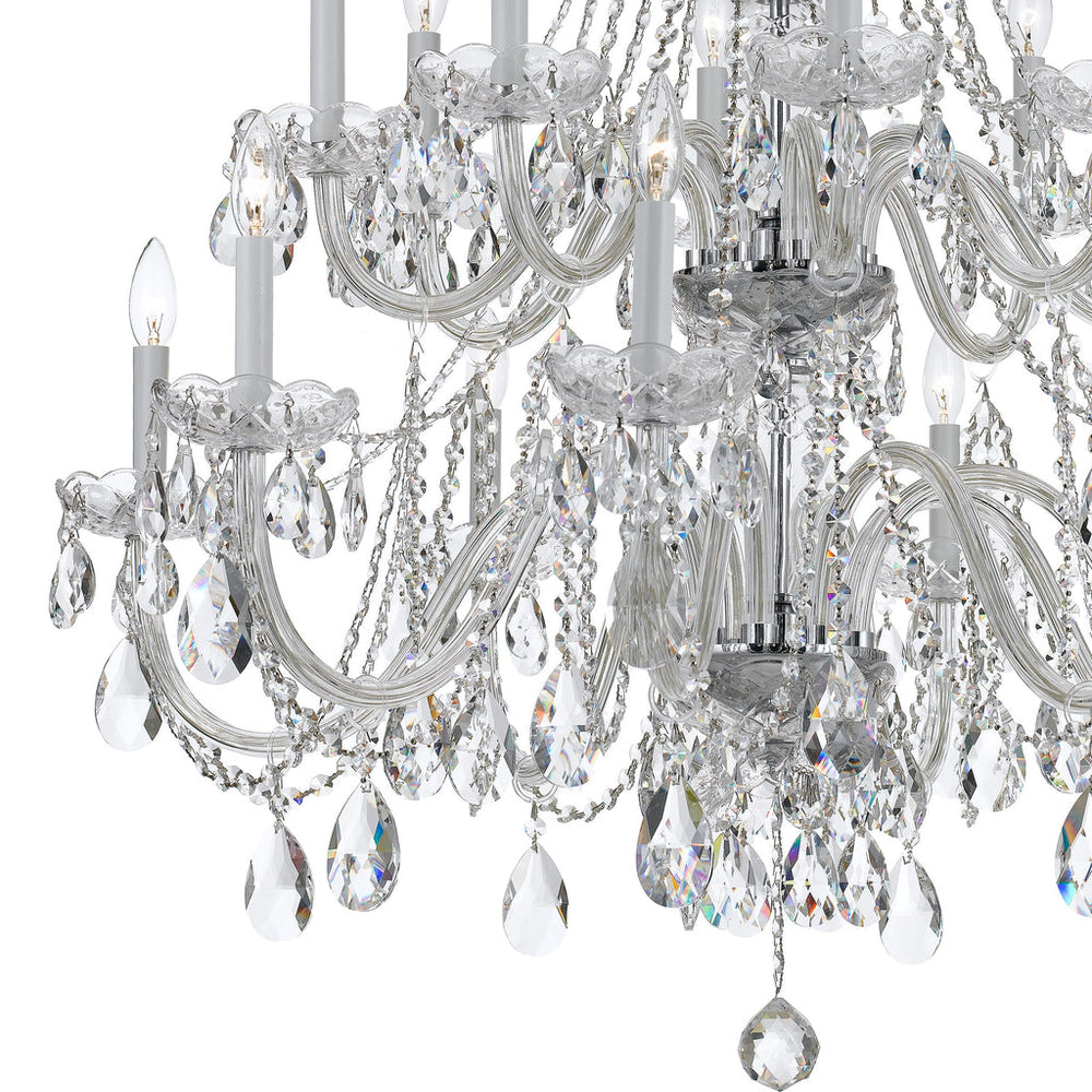Crystorama Crystorama Traditional Crystal 16 Light Hand Cut Crystal Polished Chrome Chandelier