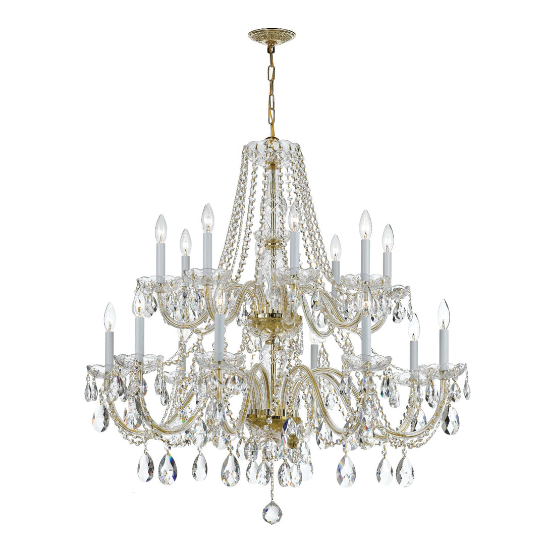 Crystorama Crystorama Traditional Crystal 16 Light Hand Cut Crystal Polished Brass Chandelier