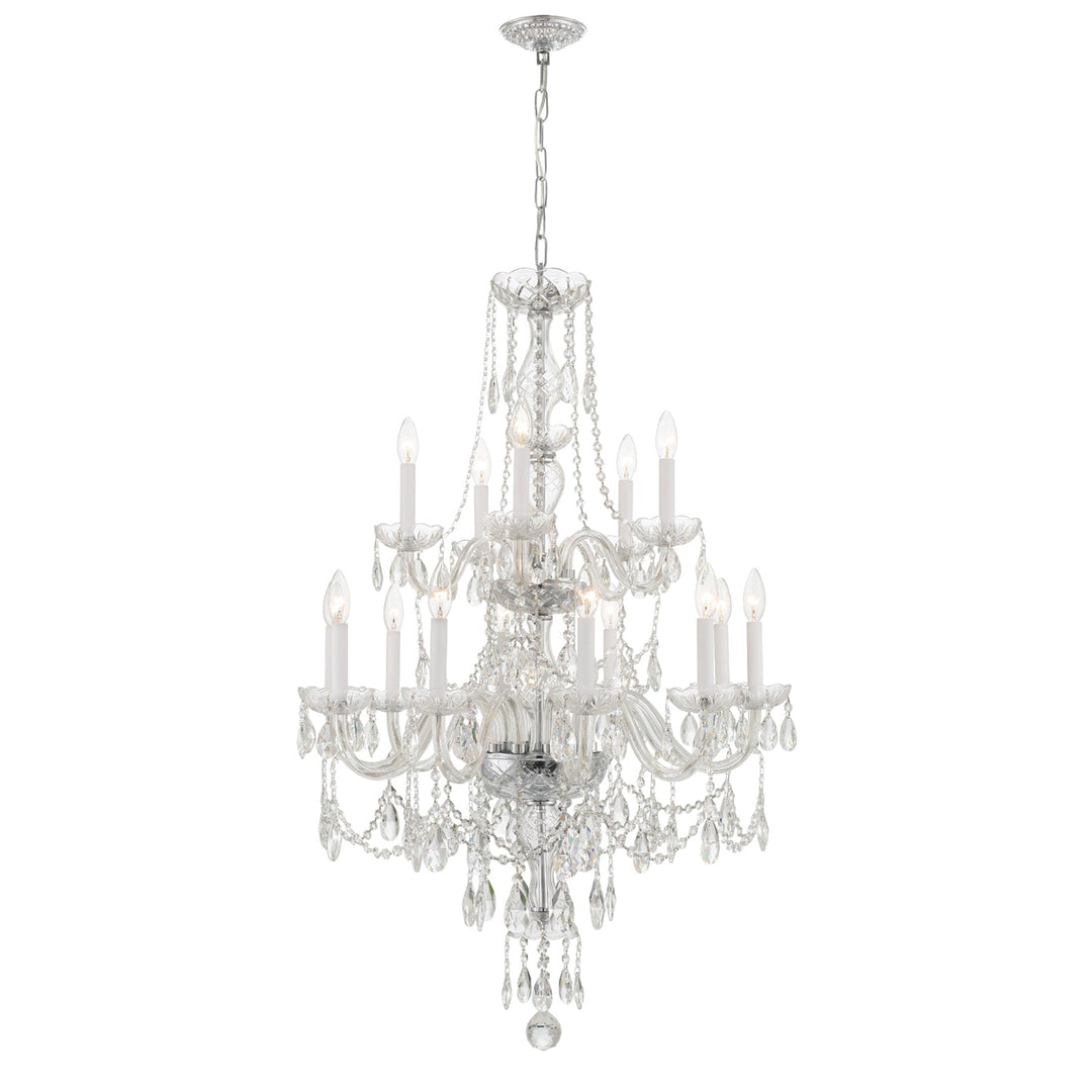 Crystorama Crystorama Traditional Crystal 15 Light Hand Cut Crystal Polished Chrome Chandelier