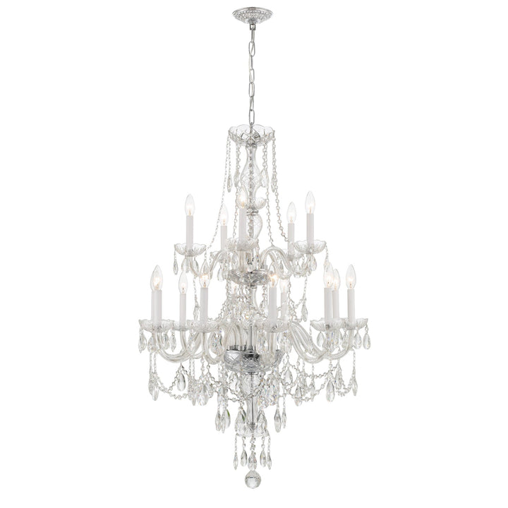 Crystorama Crystorama Traditional Crystal 15 Light Hand Cut Crystal Polished Chrome Chandelier