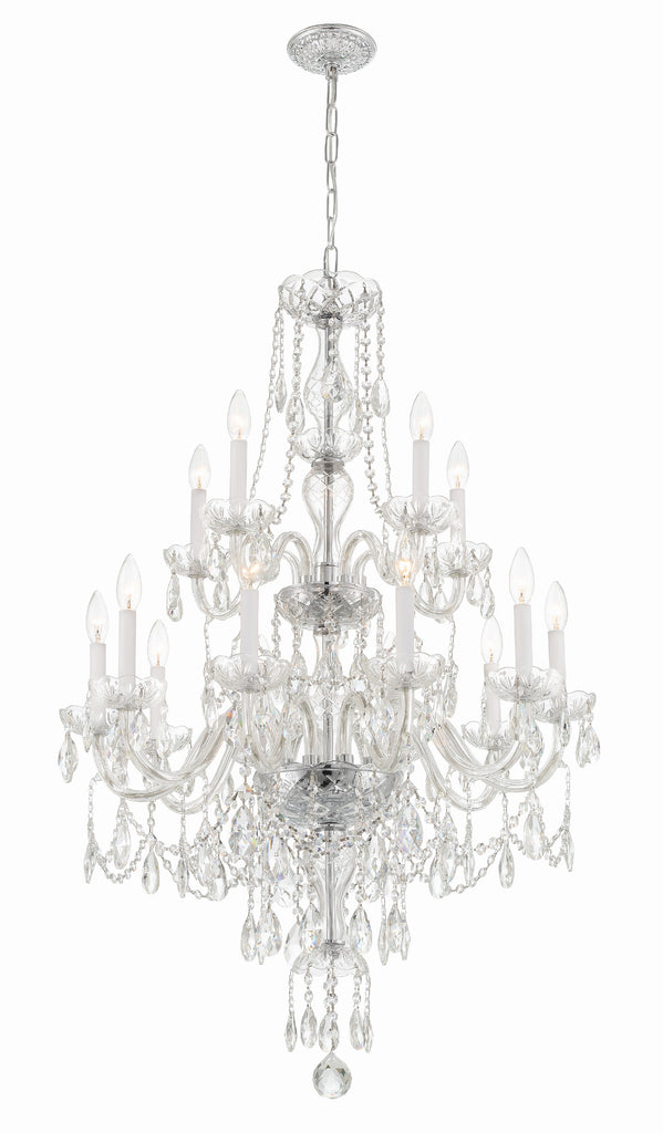 Crystorama Crystorama Traditional Crystal 15 Light Hand Cut Crystal Polished Chrome Chandelier