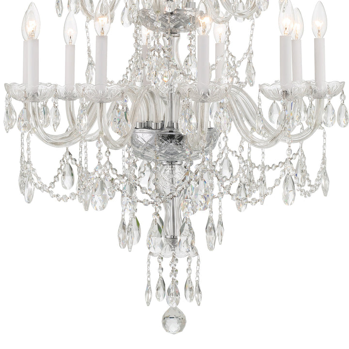 Crystorama Crystorama Traditional Crystal 15 Light Hand Cut Crystal Polished Chrome Chandelier