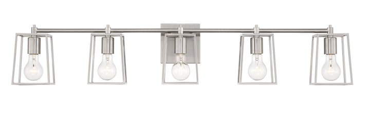 ##Antique Hardware## Dunn 5 Light Vanity in Brushed Polished Nickel