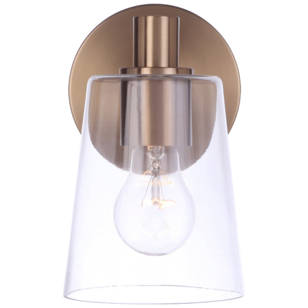 Emilio 1 Light Wall Sconce in Satin Brass