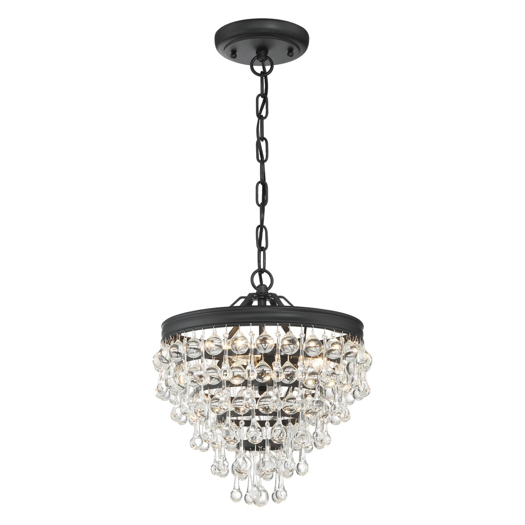 Crystorama Crystorama Calypso 3 Light Matte Black Mini Chandelier