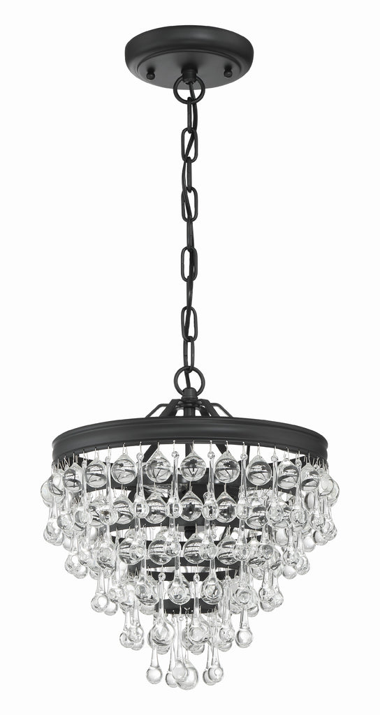 Crystorama Crystorama Calypso 3 Light Matte Black Mini Chandelier