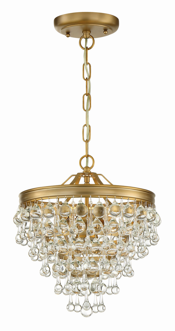 Crystorama Crystorama Calypso 3 Light Crystal Teardrop Vibrant Gold Mini Chandelier