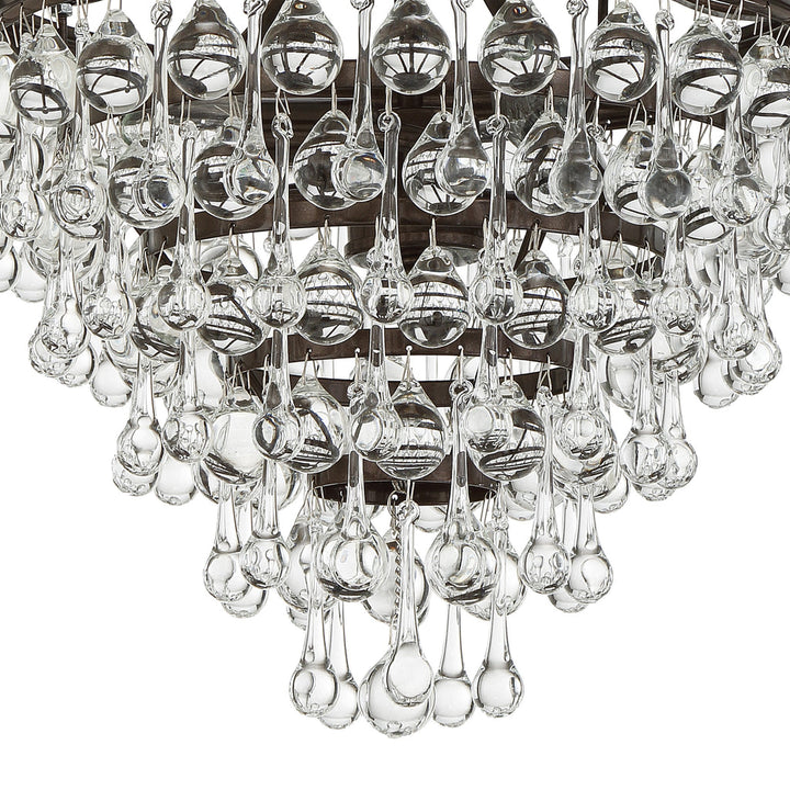 Crystorama Crystorama Calypso 3 Light Crystal Teardrop Vibrant Bronze Mini Chandelier